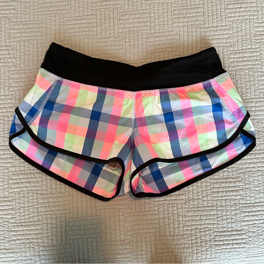 Lululemon Speed Short Pop Plaid Size 6